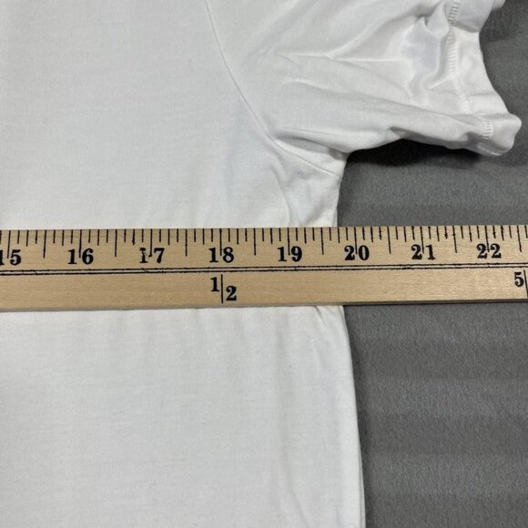 Skims Shirt Womens Medium White Crew Neck Basic Modal Spandex Short Sleeve Tee - Picture 5 of 9